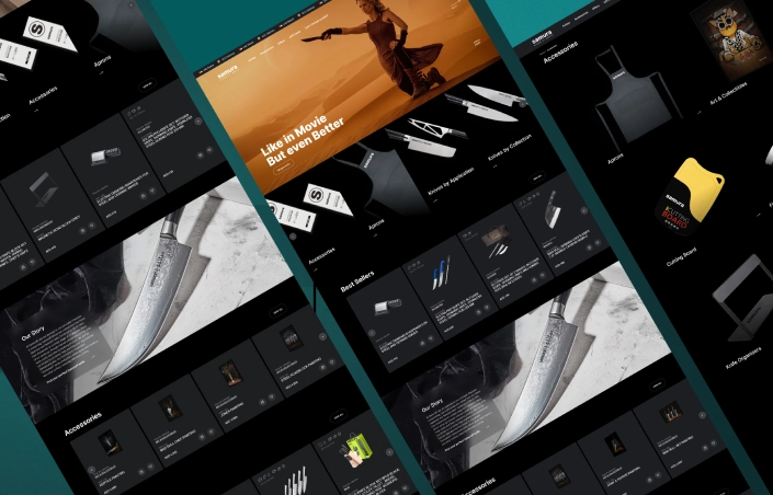 Mockups of a creative website designs