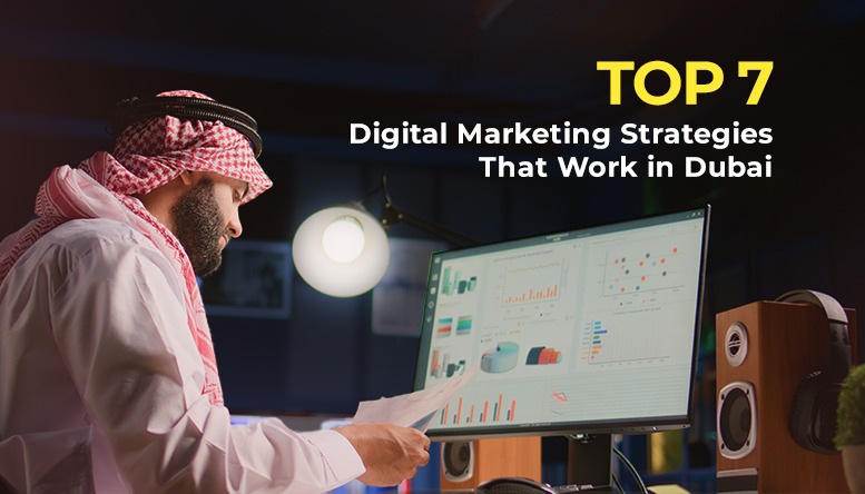 Businessman analyzing charts on screen – digital marketing strategies tailored for Dubai market