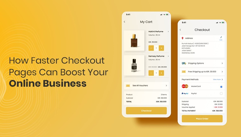 Mobile checkout page design showing cart and payment options for boosting UAE online store revenue