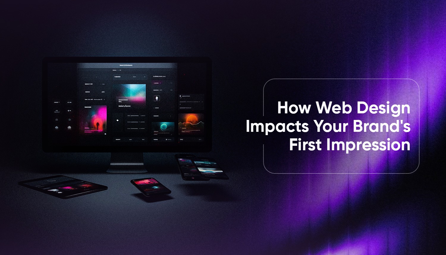 Modern website design displayed on desktop and mobile devices showing how web design impacts brand first impression through responsive layout and visual appeal